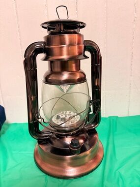 Copper LED Lantern Table Accent - Unbranded